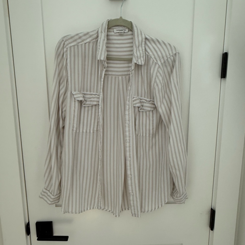 beachlunchlounge White and beige Striped Shirt